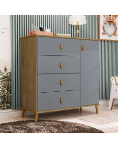 Comoda Sapateira Jujuba Em Mdf Nature/Cinza