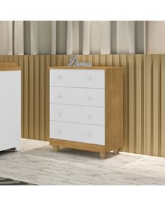 Comoda Lara 4 Gavetas Nature / Branco