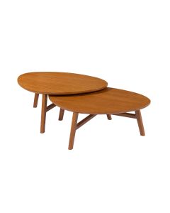 Conjunto de Mesa de Centro Cristal Laminado Castanho
