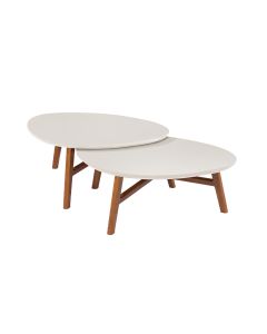 Conjunto de Mesa de Centro Cristal Off White