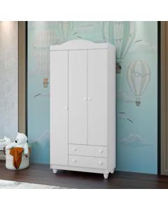 Guarda Roupa Lara 3 Portas E 2 Gavetas Branco